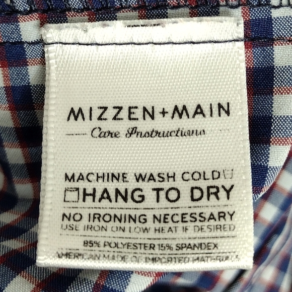 Mizzen+Main Leeward Men's Plaid Long Sleeve Button Down Dress Shirt Size XL - Picture 10 of 12